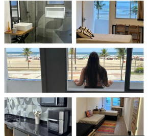 Pé na areia, vista mar, wi-fi e varanda !